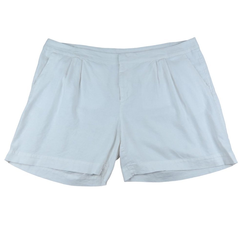 OLD NAVY Women's White Linen Viscose Pleated Shorts 24